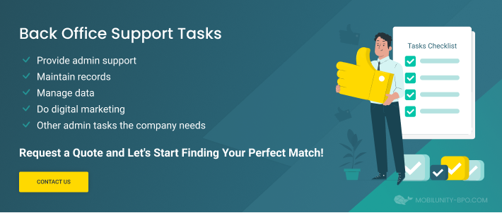 tasks of back office support
