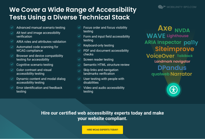 Web Accessibility Audit Presentation Wide Range of Accessibility Tests banner